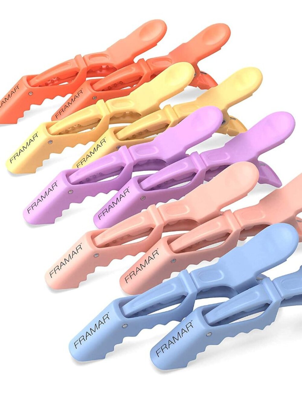 FRAMAR Pastel AlligatorFRAMA Hair Clips 10 Pack Professional Styling Salon Clips